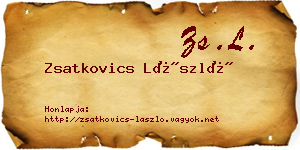 Zsatkovics László névjegykártya